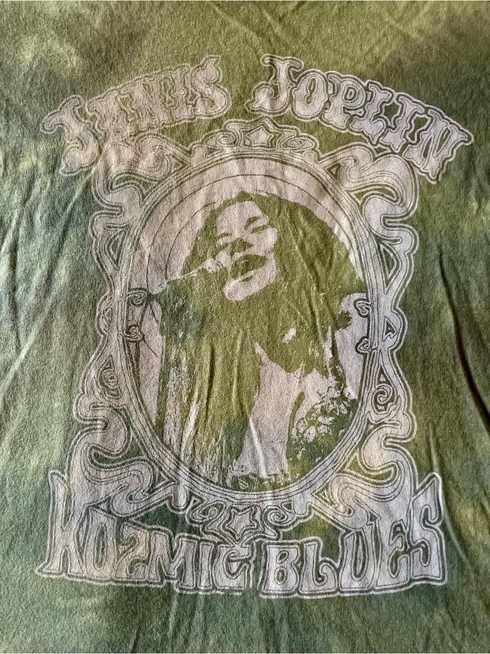Lucky Brand - Janis Joplin Kosmic Blues Graphic Tee - Olive Green- M - Picture 2 of 4